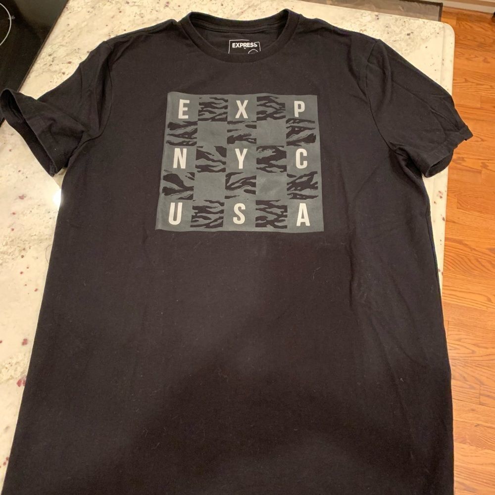 Express Mens EXP NYC USA Stretch T-Shirt sz M EUC